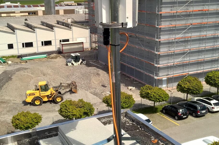 Baustellen Webcam auf Flachdach